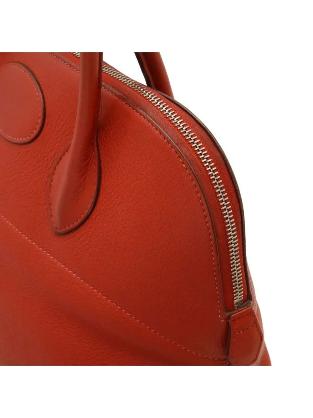 Hermes Bolide 35 Tote Taurillon Clemence Leather Red Silver